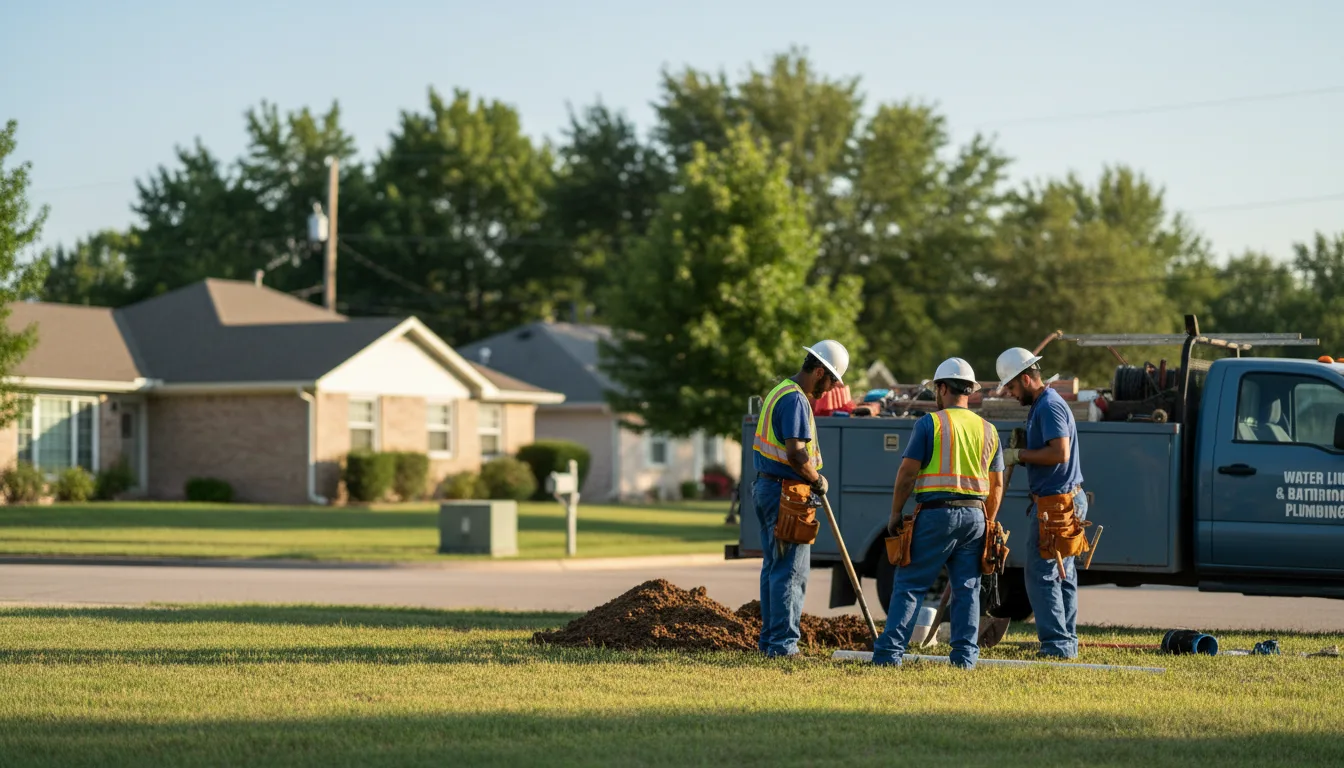 Residential water line and bathroom plumbing service in El Prado, NM
